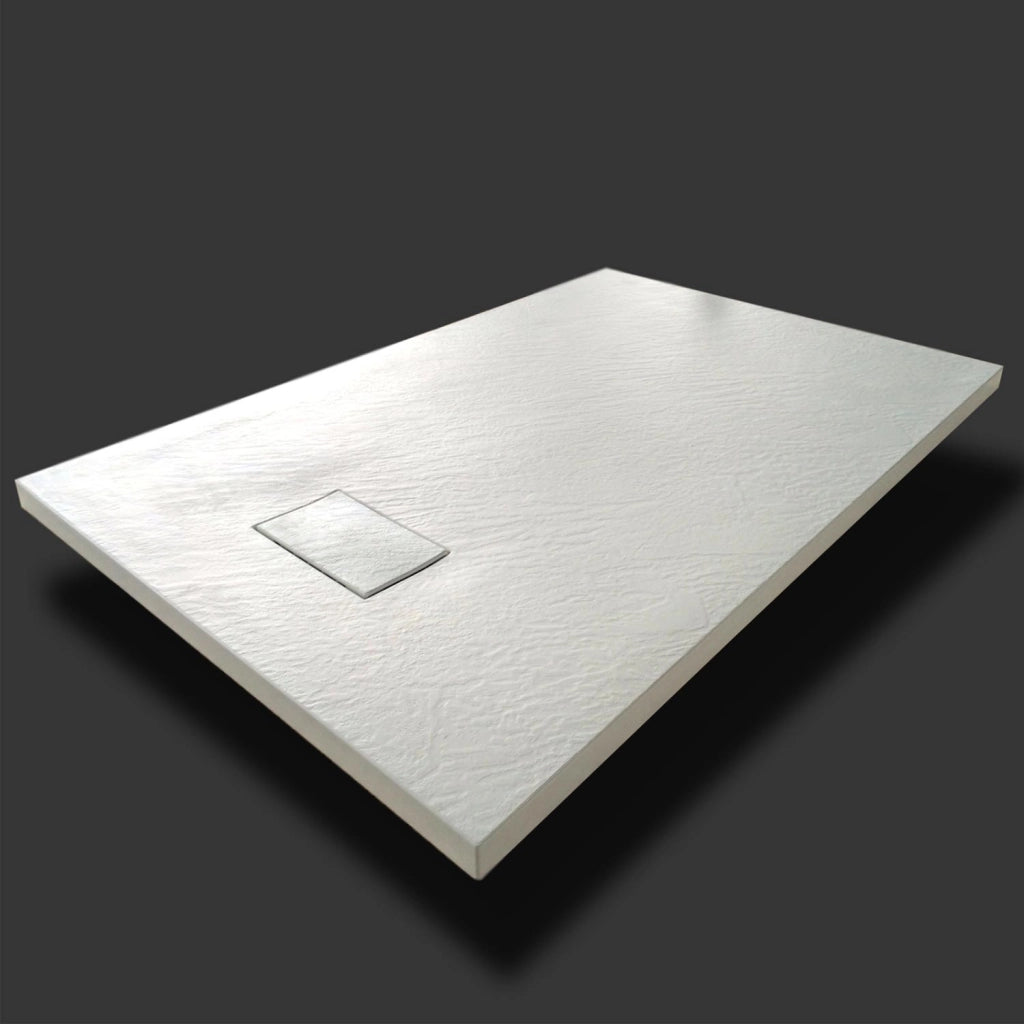 Piatto Doccia 80x80x2 6 CM Quadrato Bianco Effetto Pietra mod. Strong