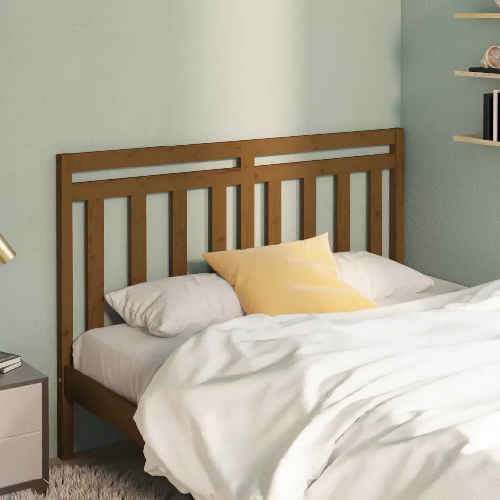 Testiera per Letto ambra 141x4x100 cm in Legno Massello di Pino 817788