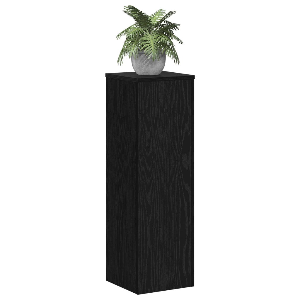 Portapiante 2 pezzi in rovere nero 25x25x80 cm in legno ingegnerizzato