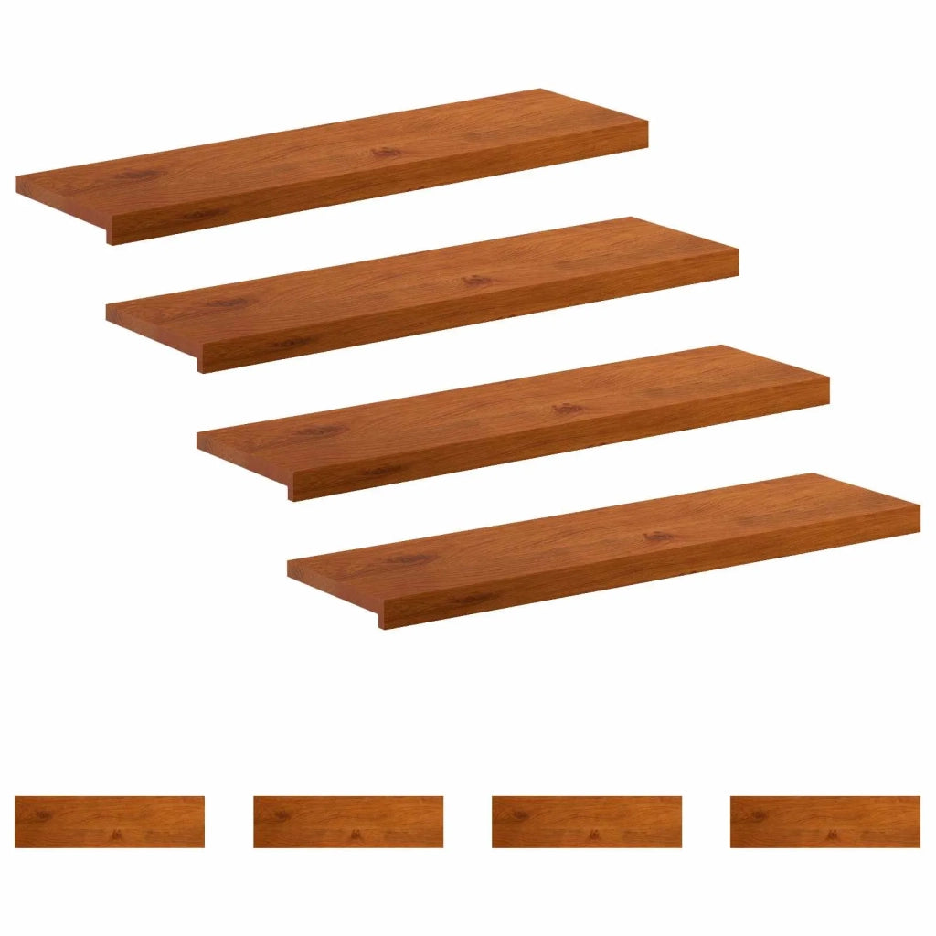 Gradini per Scale 8 pz 100 x 30 x 2 cm Marrone 3449378