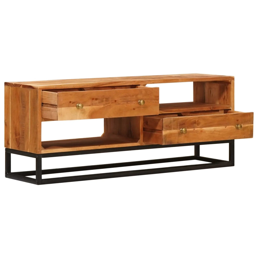 Mobile TV-Credenza per TV Naturale 110 x 30 x 44 cm Legno di Acacia Massello