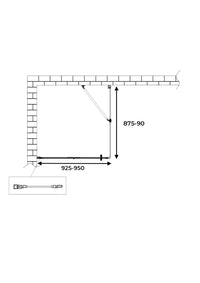 Box doccia apertura a libro soffietto pieghevole con parete fissa laterale h 190 cromo trasparente Fisso 87,5-90 - Porta 92,5-95