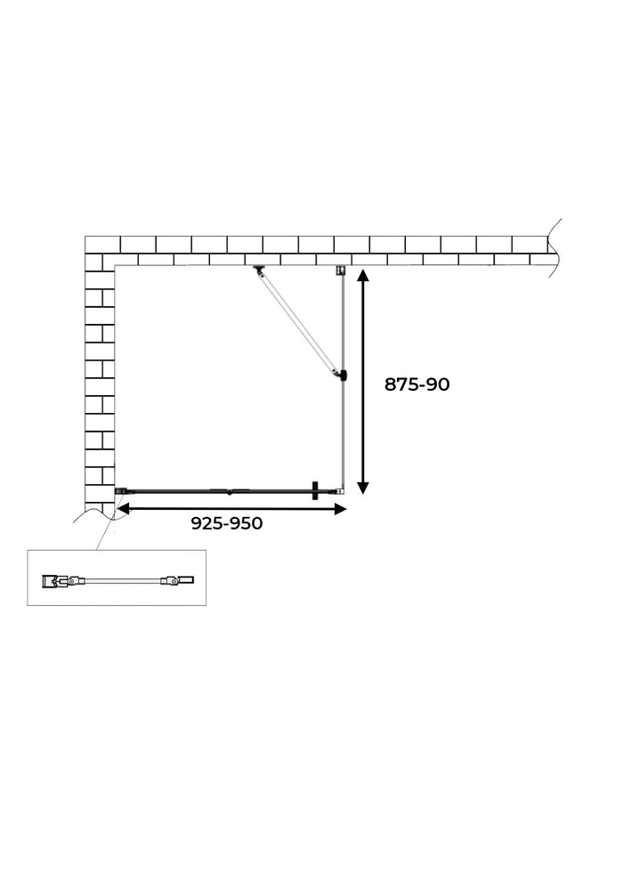 Box doccia apertura a libro soffietto pieghevole con parete fissa laterale h 190 cromo trasparente Fisso 87,5-90 - Porta 92,5-95