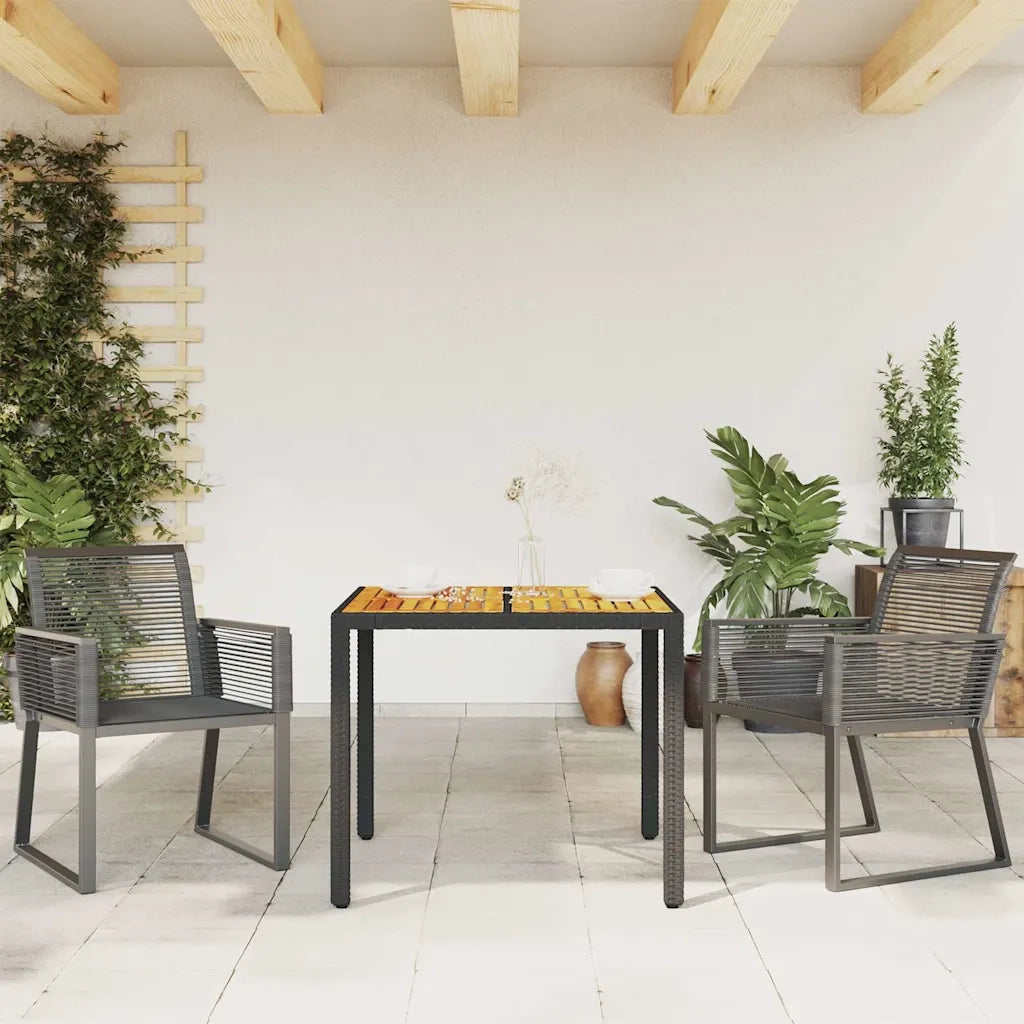 Sedie da Giardino Set 2 pz | Sedie da Esterno Polyrattan Nero