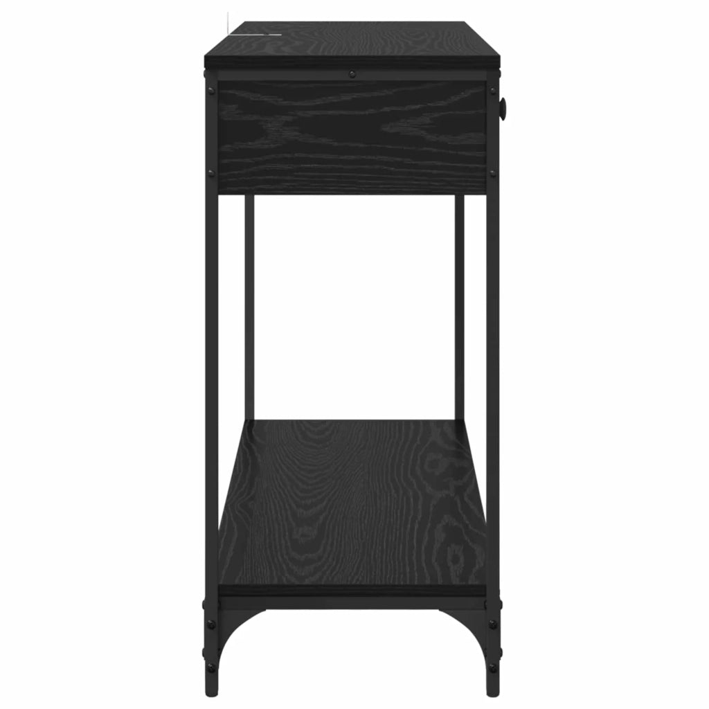 Tavolo consolle con cassetto Rovere Nero 100 x 34,5 x 75 cm 882243