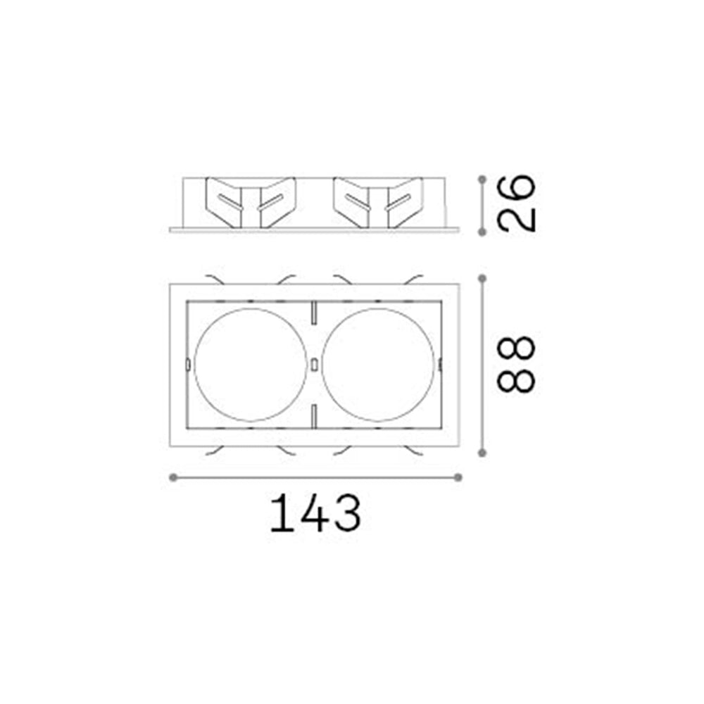 Cornice Rettangolare Doppia A Incasso Contemporanea Bento Metallo Nero
