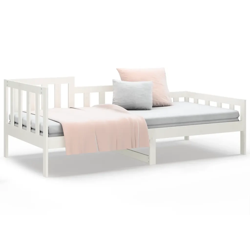 Dormeuse senza Materasso Bianca 90x200 cm Legno Massello Pino 820727