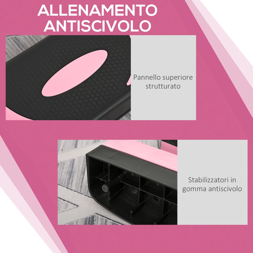 Step Fitness Aerobica Regolabile ¨C Xylo ¨C 3 Livelli 80x31x10/15/20 cm Rosa