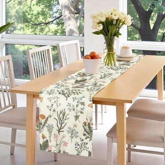Tavolo da pranzo con decorazioni di fiori selvatici 183 cm per cucina, sala da pranzo e festa
