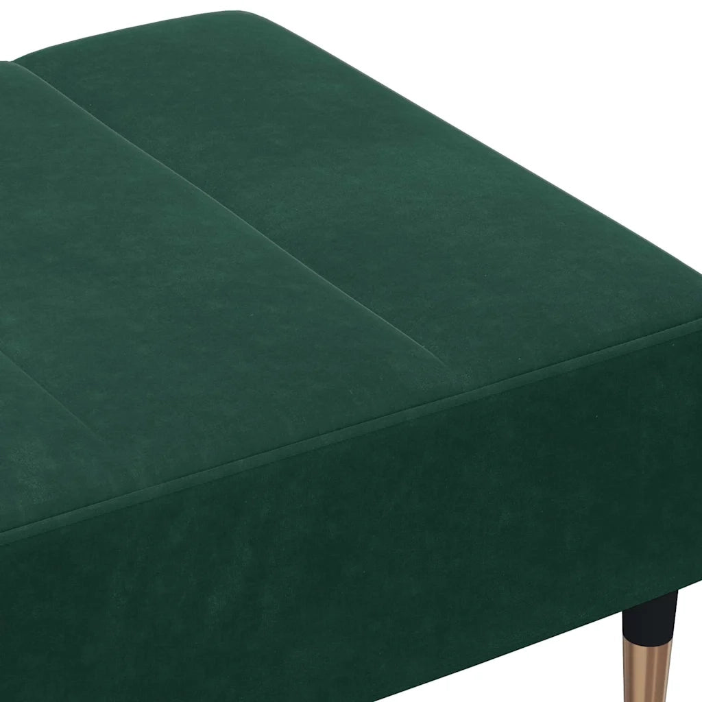 Poggiapiedi Verde Scuro 77x55x31 cm in Velluto
