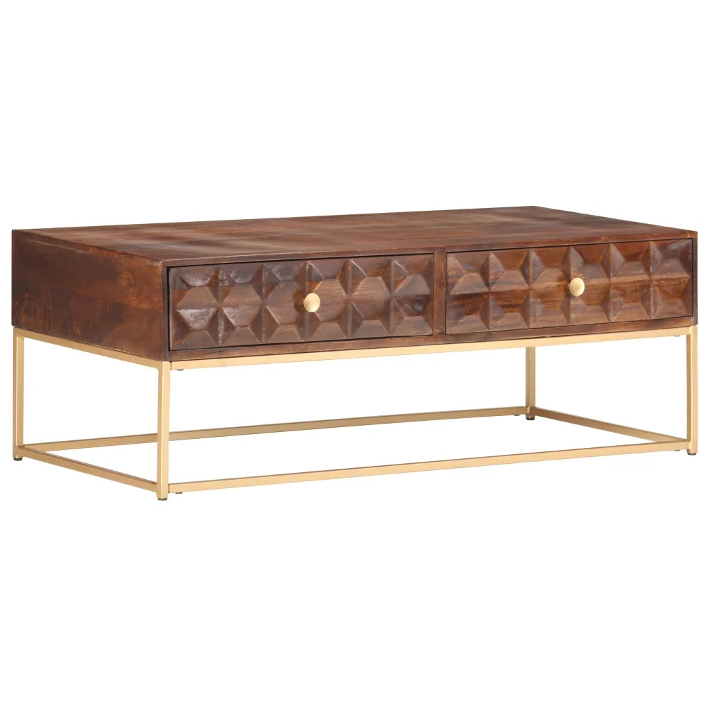 Tavolino da caffè 112x50x40 cm in Legno Massello di Mango 323405