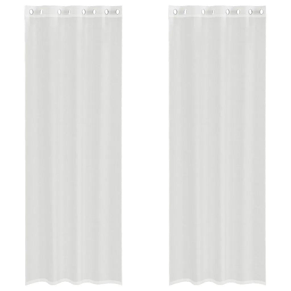 Tende in Voile con Occhielli 2 pz Bianco 4102153