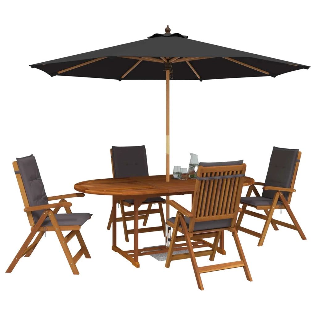 Set da pranzo da esterno con ombrellone 6 pz Antracite 3438540