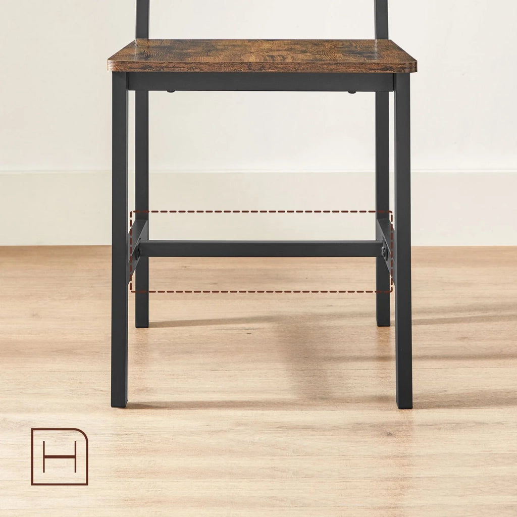 Sedie da pranzo set da 2 sedie da cucina struttura ergonomica in acciaio stile industriale per soggiorno/cucina marrone rustico e nero 12_0004981