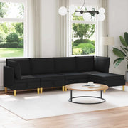 Set di divani modulari con spazio di archiviazione 5 pcs Nero