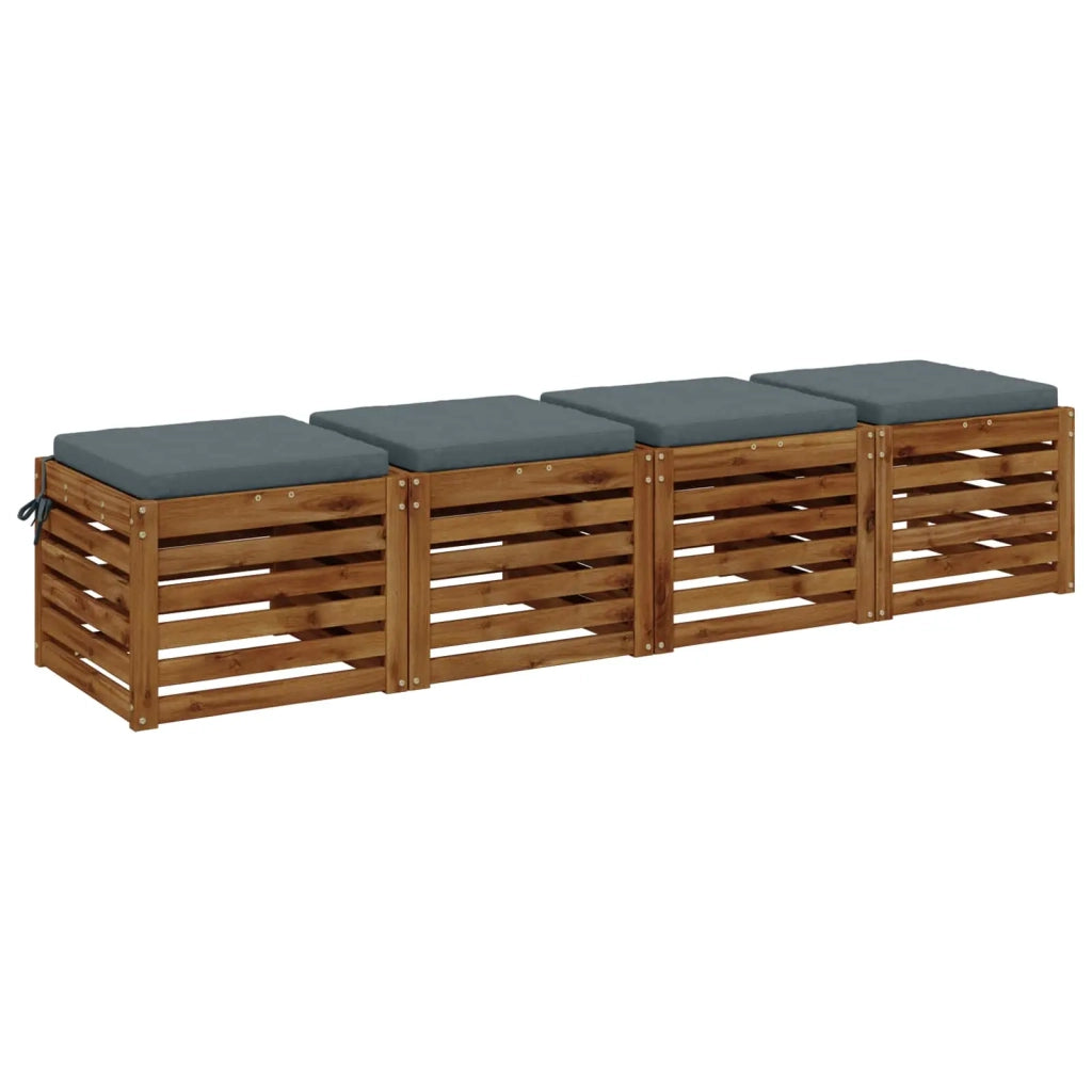 Cuscini per Sedia in 4 Pezzi SOEST 4 pz 100% Poliestere Blu 944532