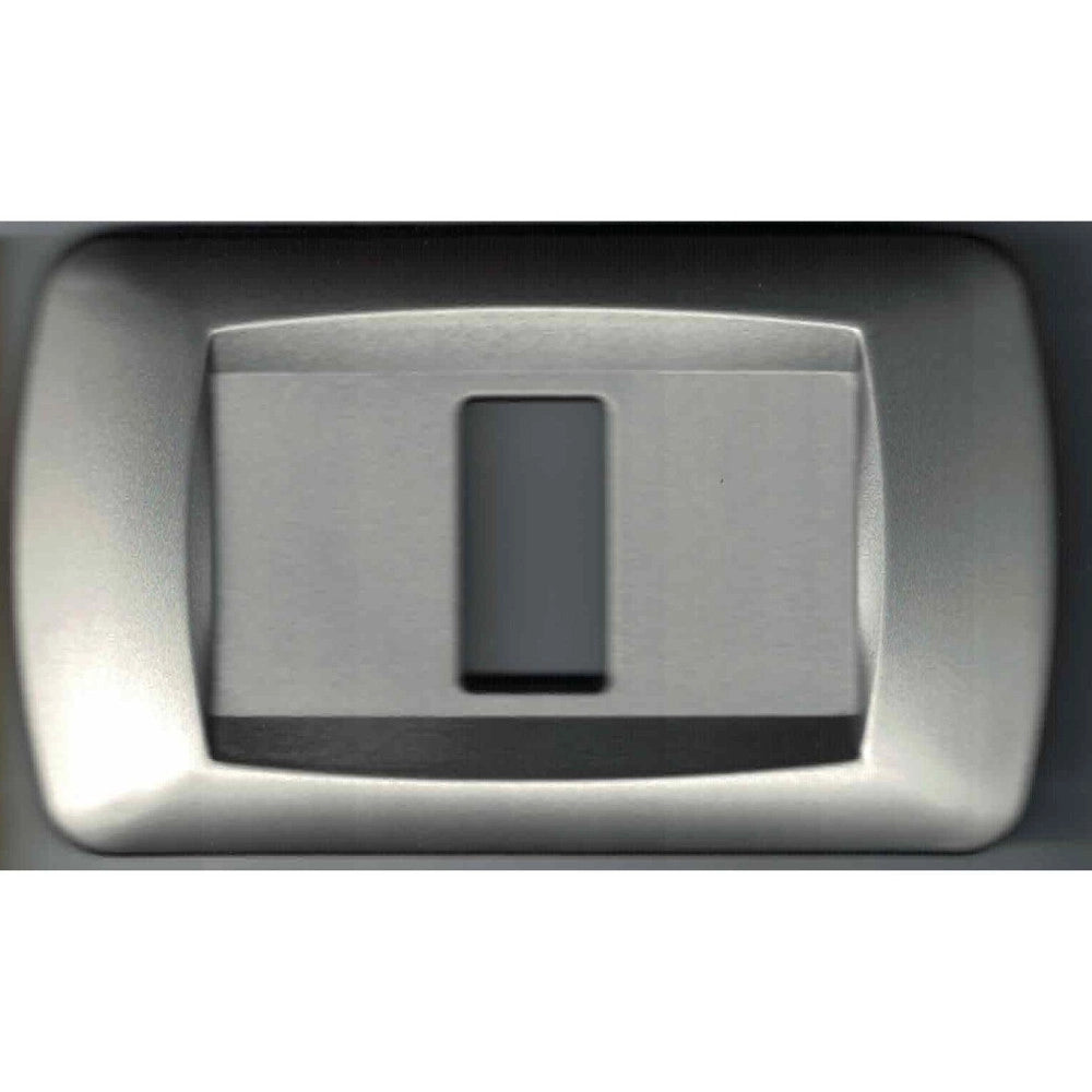 Trade Shop - Placchette Placche In Abs Serie Magic Bticino Compatibili Placca Copriprese Fori - Cromo Satinato -1 Foro     -