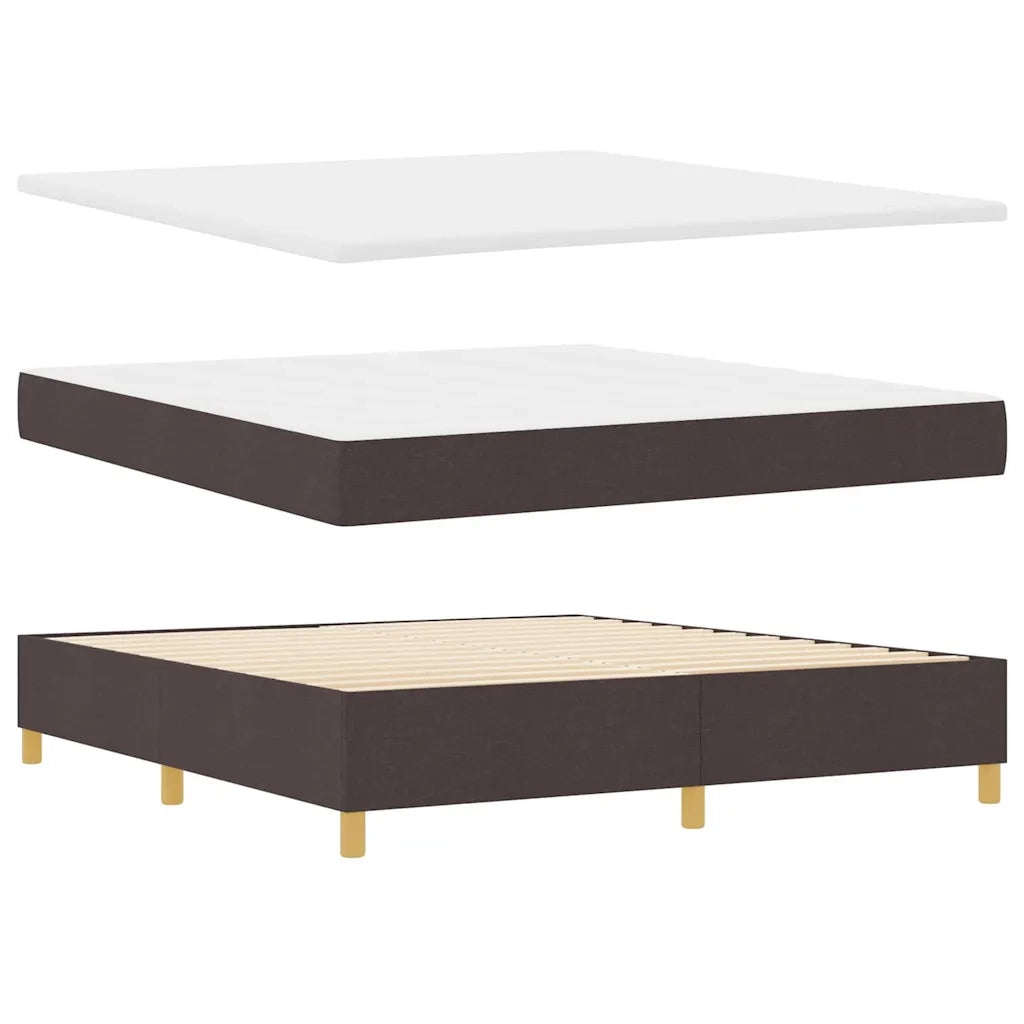 Letto a Sorgente LED Marrone Scuro 180 x 200 cm Tessuto 3343120