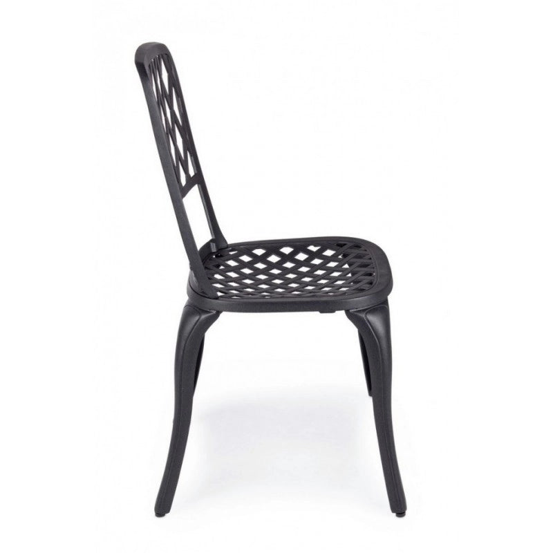 Sedia alluminio antracite esterno cm 44 x 46 x  89h