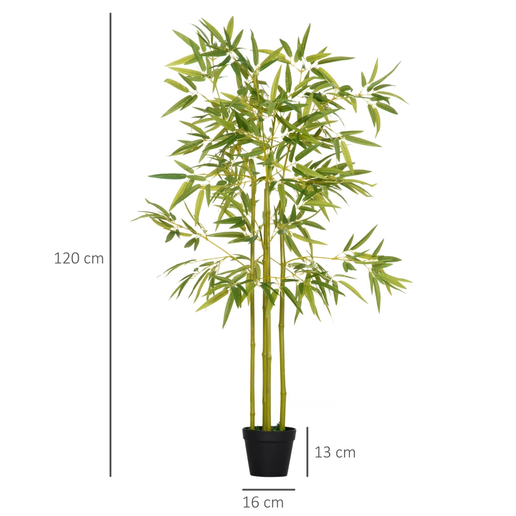 EasyComfort Bambù in Vaso Artificiale, Pianta Finta Decorazione per Interno ed Esterno, Altezza 120cm, Verde