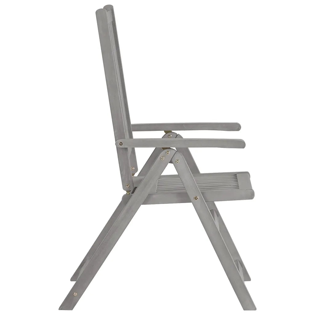 Sedie Giardino Reclinabili 8pz Cuscini Massello Acacia Grigio 3075155