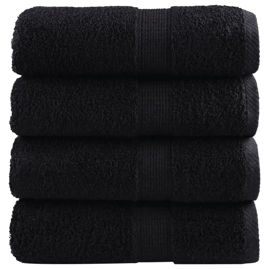 Salviette Premium SOLUND 4 pz Nere 30x30 cm 600 g/mÂ²