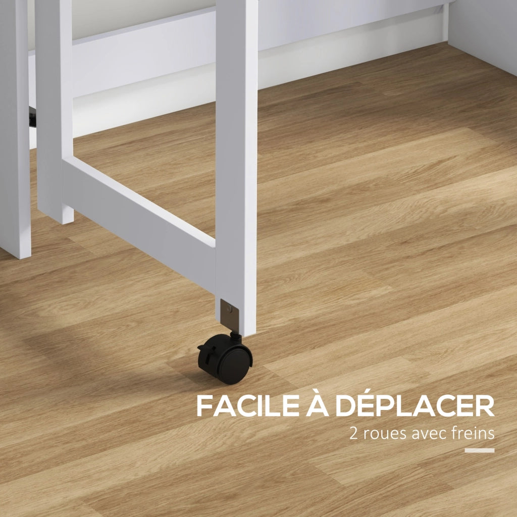 Scrivania computer con scaffale ¨C zephmum ¨C 80x69x155 cm bianco