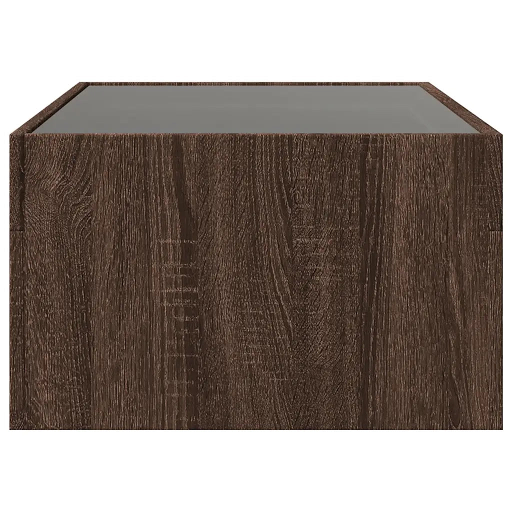 Tavolino da Salotto con LED Infinity Rovere Marrone 90x50x30 cm