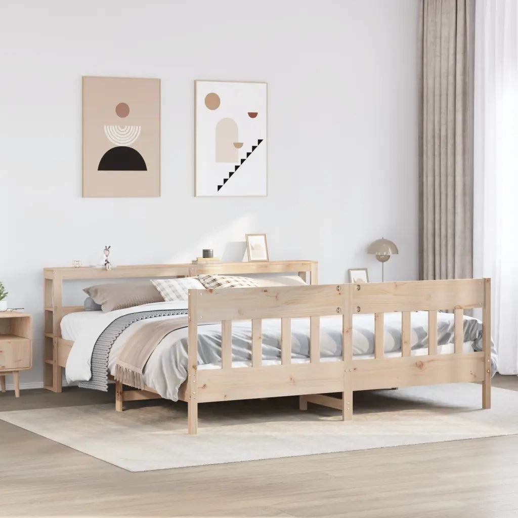 Letto matrimoniale | Letto per adulti | Letto senza Materasso 180x200 cm in Legno Massello di Pino