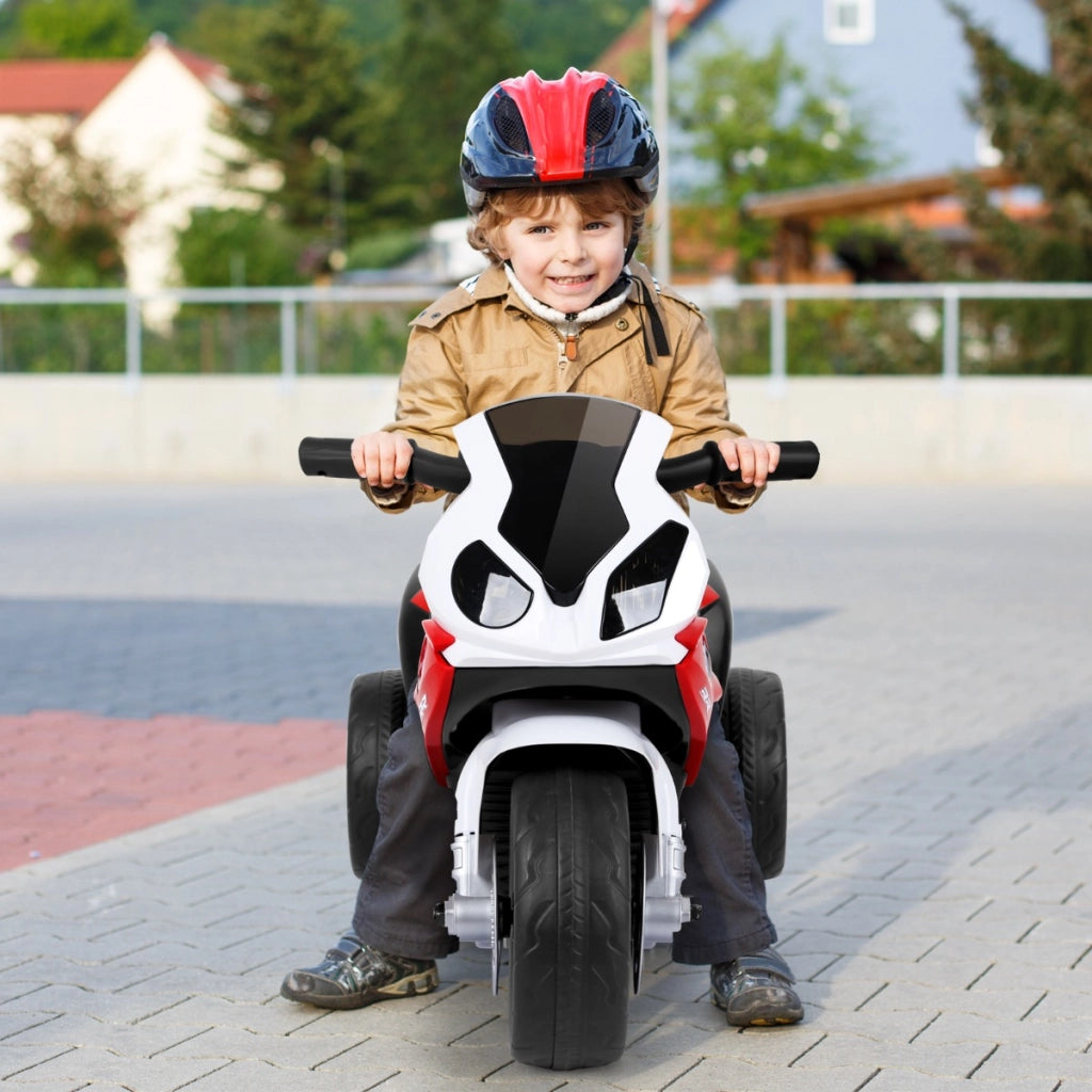 Moto cavalcabile alimentata a batteria 6 V per bambini, Motocicletta a 3 ruote con musica e aspetto carino Rosso-Moto elettriche