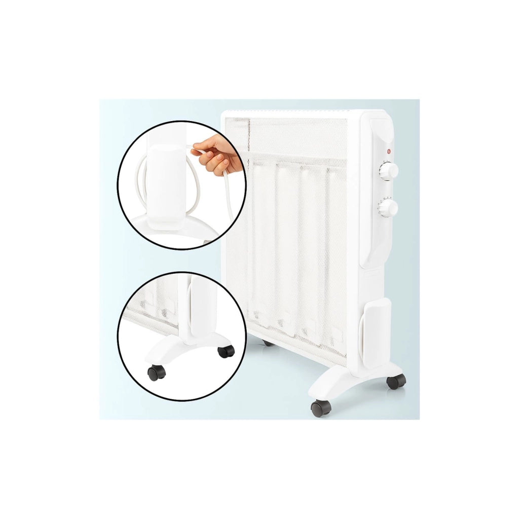 Radiatore Elettrico Giulietta 1000-1500 W IP24 con Pannello in Mica Bianco