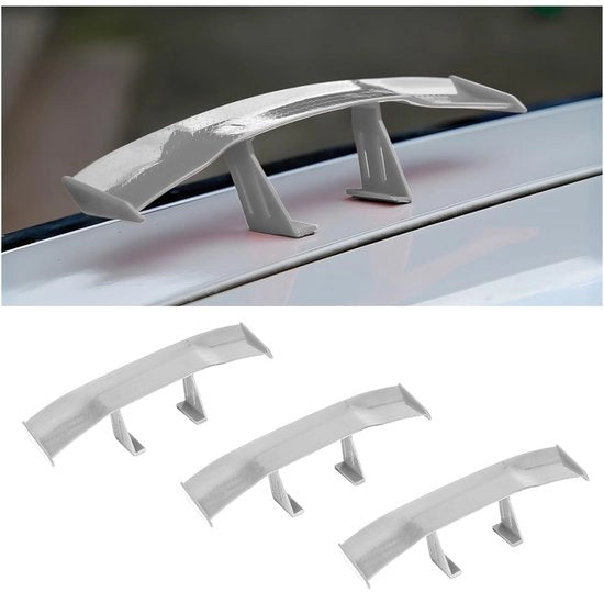 Kit di Spoiler Mini 3 pezzi - Ala Spoiler Universale - Tessitura in Fibra di Carbonio - Accessori Auto - Plastica ABS Duratura - Dimensione 16,5 CM - Spoiler Auto