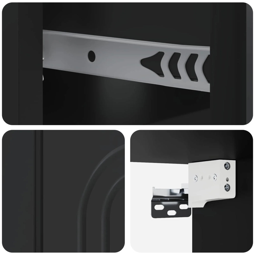 Mobiletto da notte a muro con cassetto Nero 49 x 34,5 x 20 cm 898107