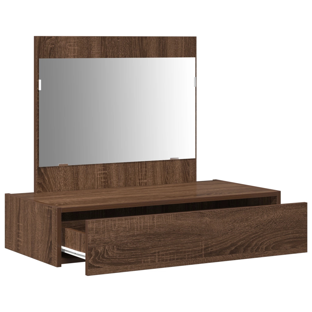 Tavolo da toeletta appendibile in rovere marrone 83x40x70 cm
