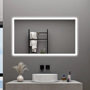 AICA Specchio da bagno  120 x 70 cm, dimmerabile, Funzione Memoria, antiappannamento, 3 colori