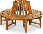® Panchina da Giardino Resistente in Legno di Eucalipto Certificato FSC® Ø 190 cm Portata 160 kg per Seduta Panca da Esterno Rotonda Alberi