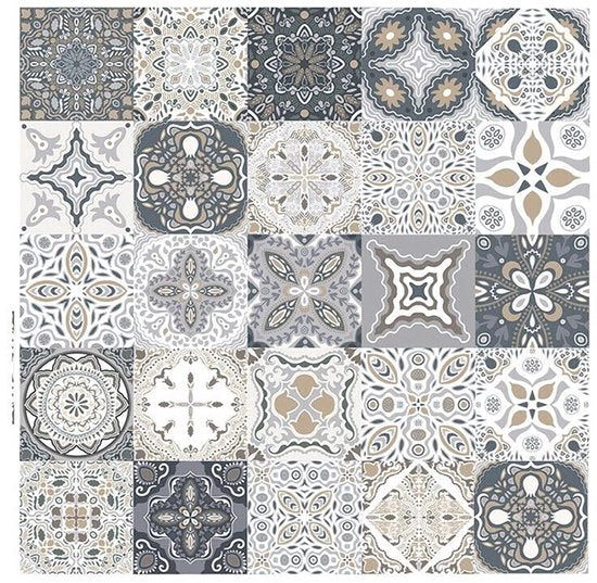 Pacchetto di 25 stickermosaico, stickermosaico PVC, carta da parete, adesivi per parete autoadesivi, carta da parete per cucina, bagno, arredamento (10 x 10 cm)