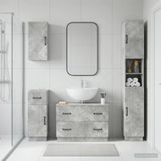 Set di Mobili da Bagno da 4 Pezzi HOORN Grigio Cemento 3417957
