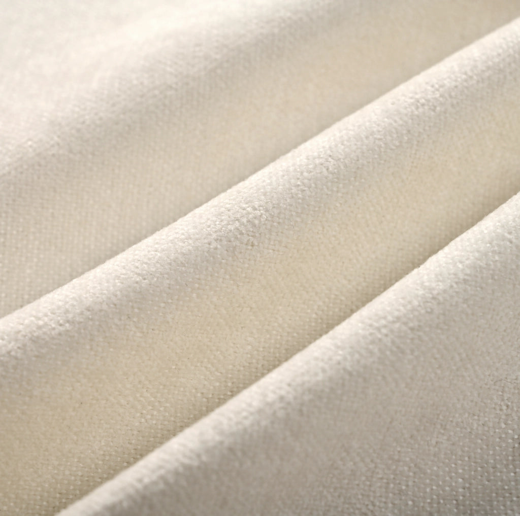 Divano con pouf contenitore e funzione letto; chenille beige; 216x77x82 cm