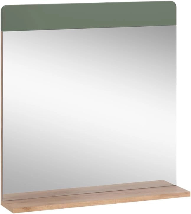 Set di mobili da bagno Izan, Goldkraft rovere/verde, 80 cm, composto da mobile sottolavabo con lavabo, armadio alto e specchio da bagno