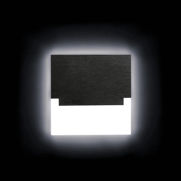 Luce scala LED quadrata PIR nero/bianco 0,8W Kanlux