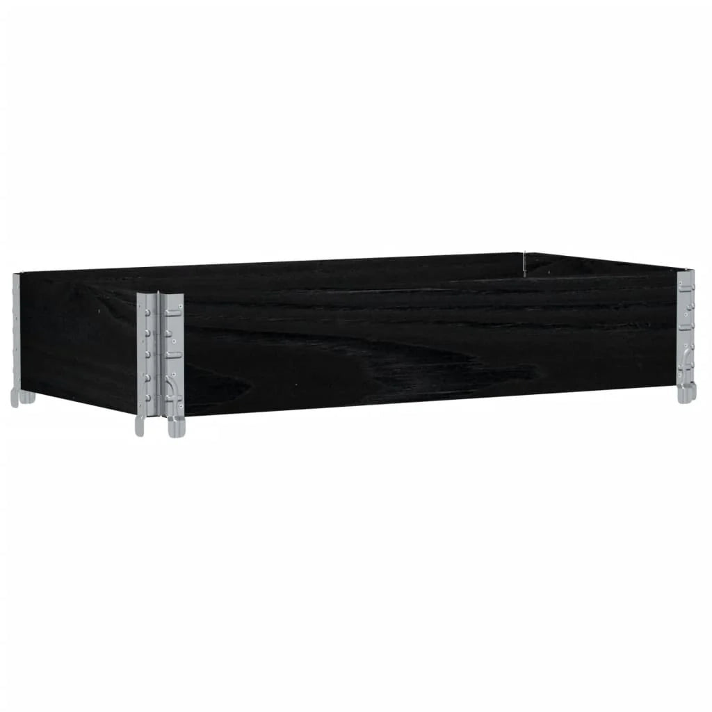 Fioriera rialzata per piante fiori terrazza giardino 100 x 50 cm legno massello di pino nero 02_0037286