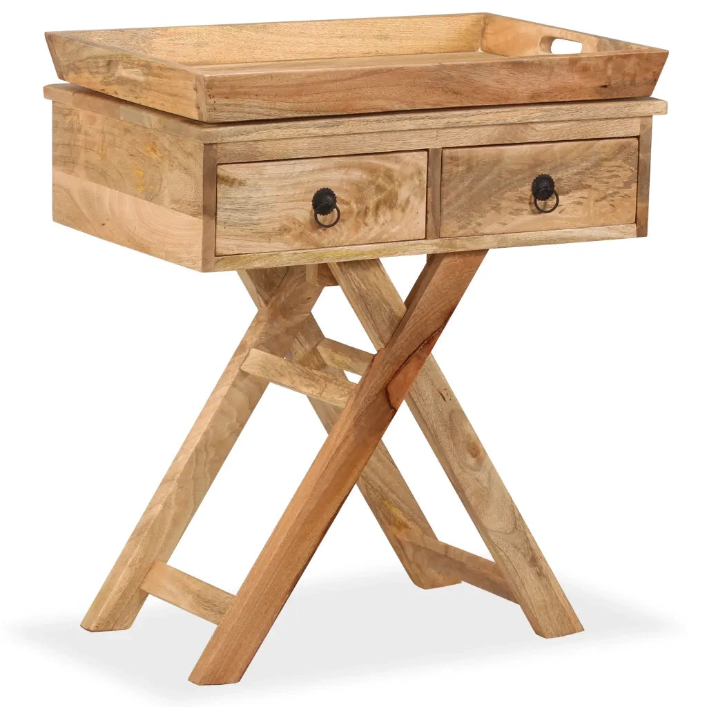 Tavolino da Salotto in Legno Massello di Mango 65x40x76 cm 244952