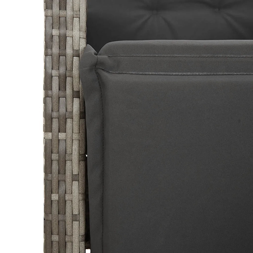 vidaXL Set da Pranzo da Giardino 9 pz con Cuscini in Polyrattan Grigio