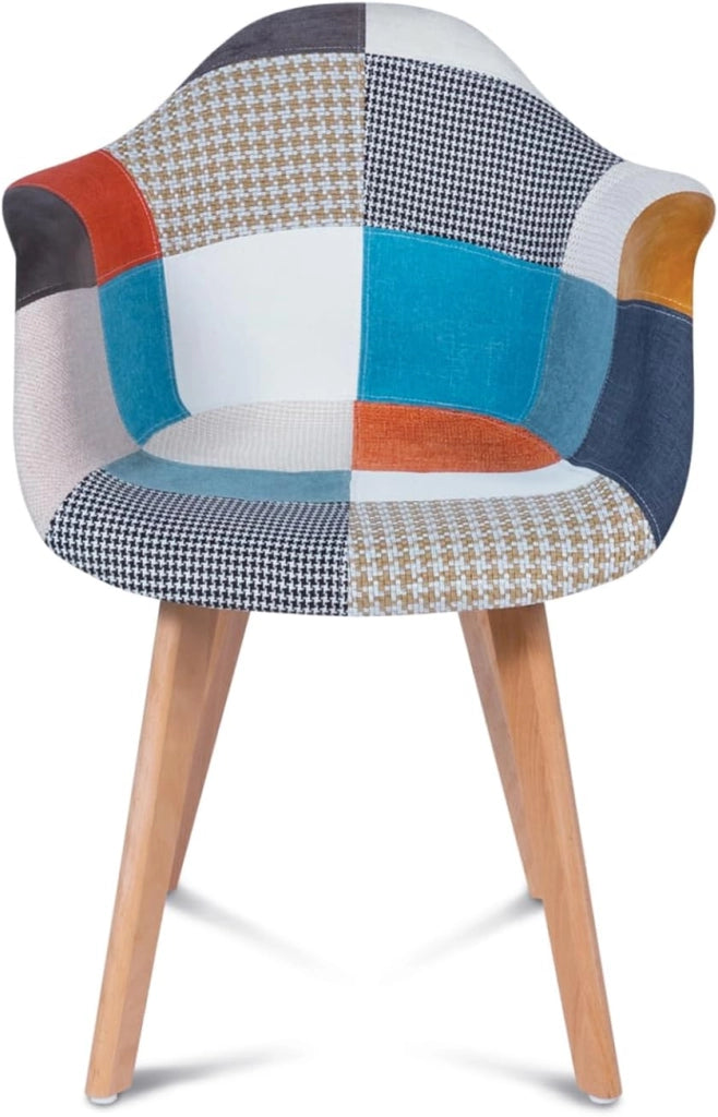 Set di 2 poltrone scandinavo con motivo patchwork multicolore SARA