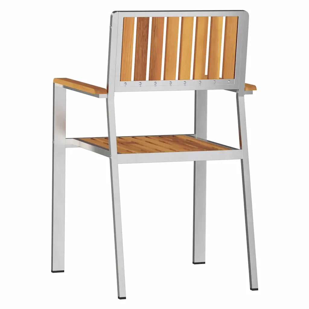 Sedia da Giardino 2 pcs Marrone Legno di Acacia Massello 42006201