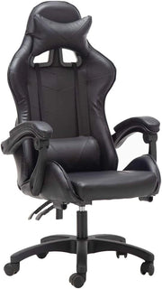 Sedie Gaming, Sedia Portacomputer da Ufficio con Supporto Lombare e Braccioli Imbottiti, Regolabile in Altezza, Ergonomica, Inclinabile 90-135 ° (Nero)