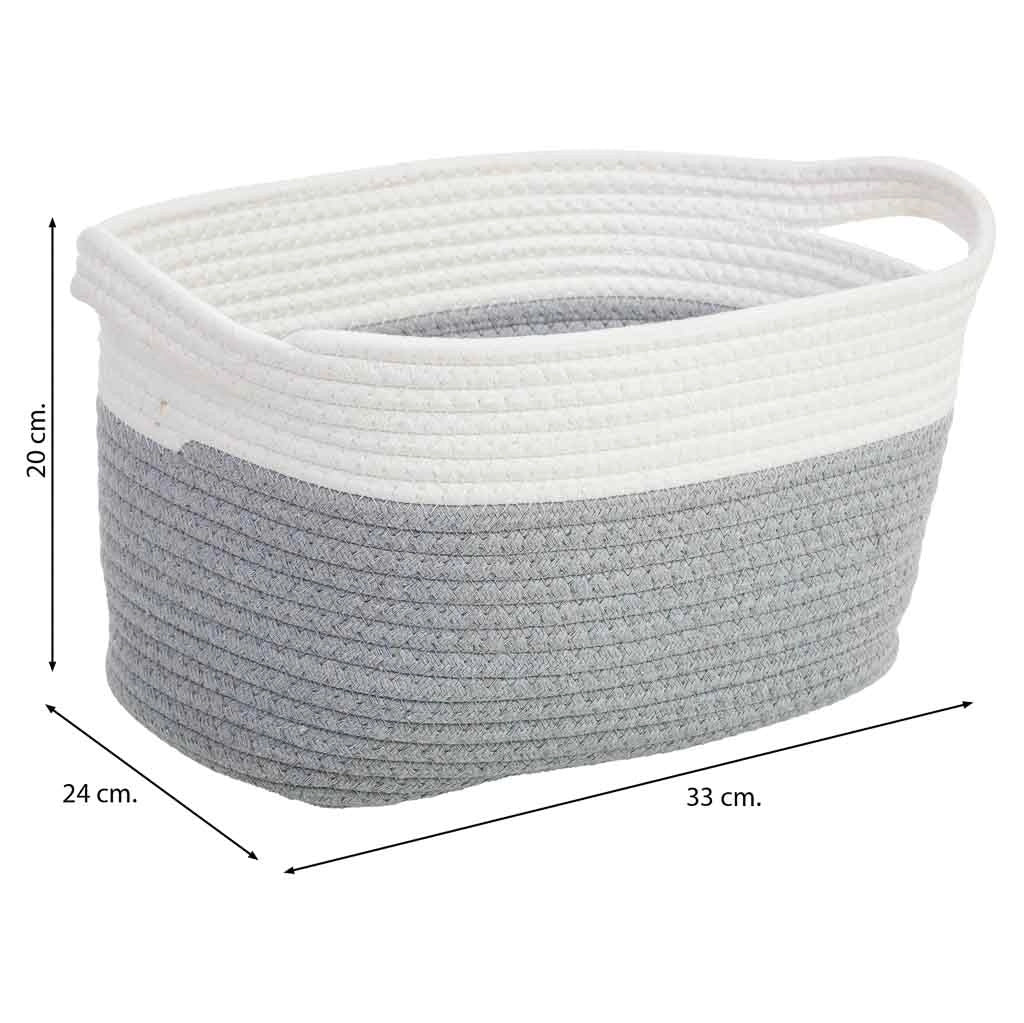 Cestino in corda di cotone intrecciata 33x24x20