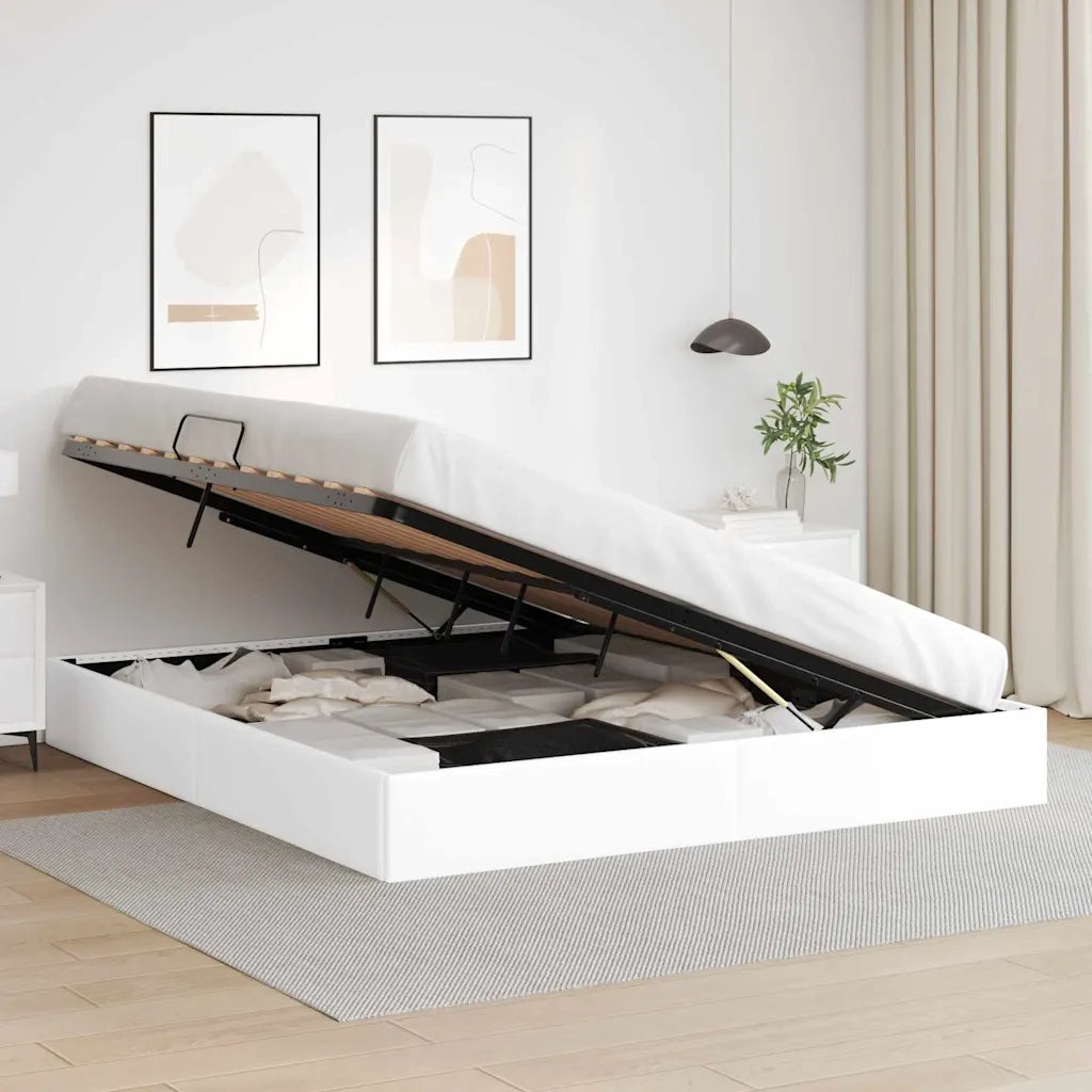 Letto con Contenitore Bianco Puro 183 x 213 cm Similpelle 3369979