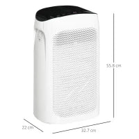 Purificatore d'Aria Filtro HEPA Triplo Strato, 3 Velocità, Modalità Sonno e Timer, 32.7x22x55.8cm, Bianco